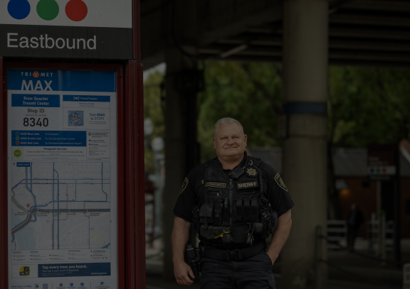 Lt. Lichatowich stands at the Rose Quarter TriMet Max platform