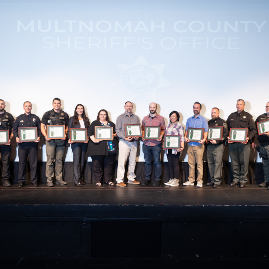 Sheriff Nicole Morrisey O'Donnell is pictured with the winners of the Citation and Citation with Valor Awards.