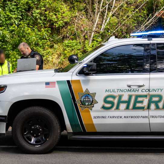 Using his patrol laptop, Kaiser helped the driver find a legal, safer route from the Historic Columbia River Highway side toward Boring, Oregon.  