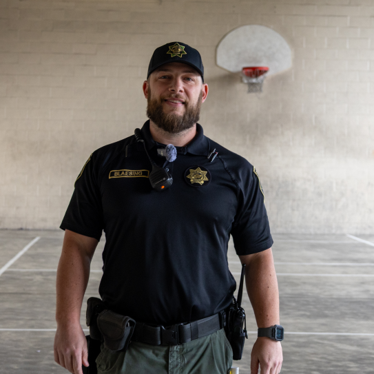 Corrections Deputy Blaesing oversees recreation at MCDC.