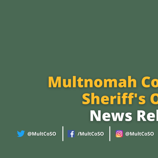 Multnomah Co. Sheriff's Office News Release Green Cover with Small Sheriff's Star and Gold Letters