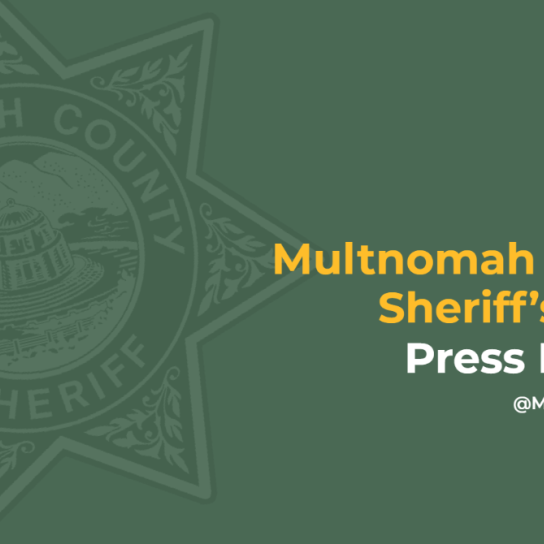 Multnomah County Sheriff's Office press release graphic.