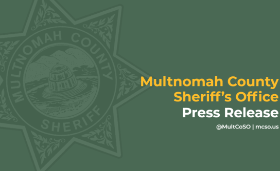 Multnomah County Sheriff's Office press release graphic.