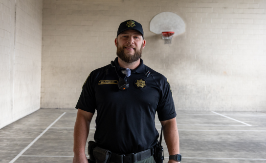 Corrections Deputy Blaesing oversees recreation at MCDC.