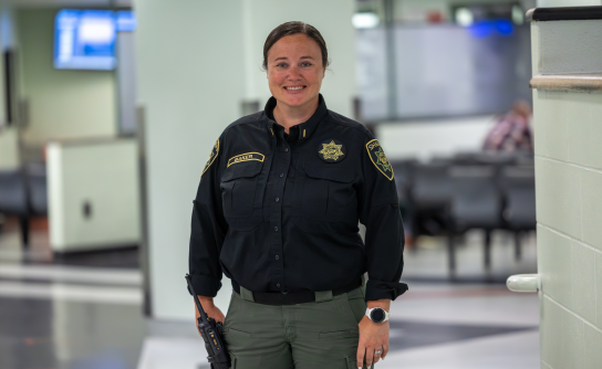 Lt. Lauren Baker of the Multnomah County Sheriff's Office is pictured inside the Multnomah County Detention Center